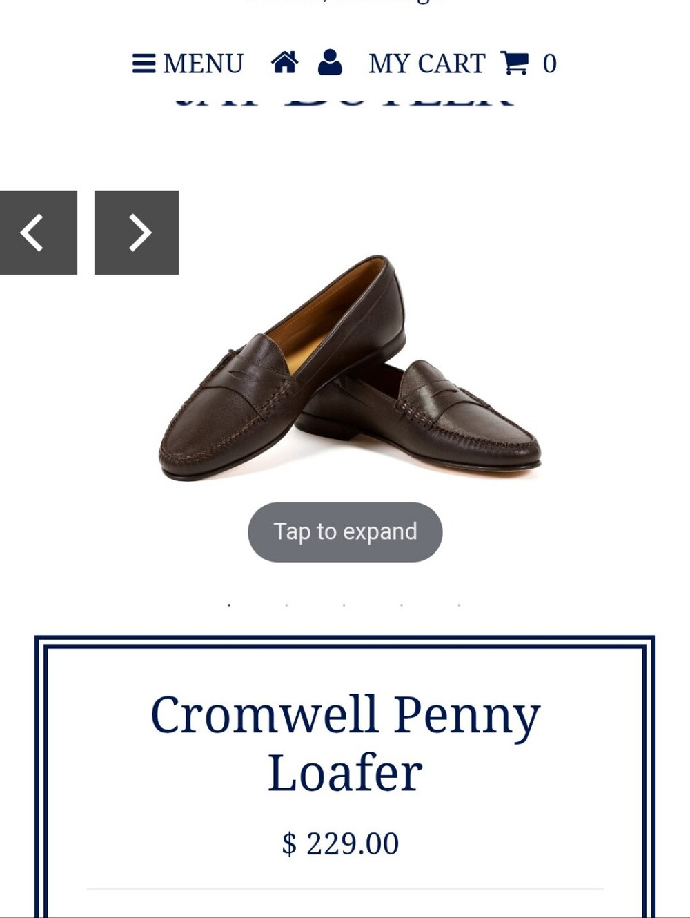 Jay Butler Classic Cromwell Brown Leather Penny Loafers - Men